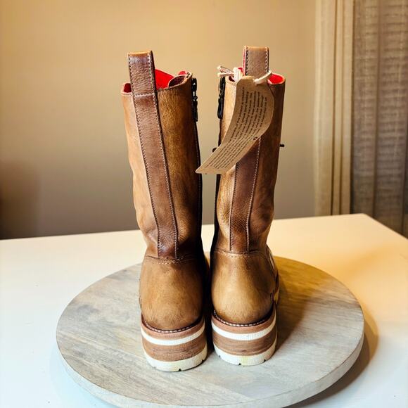 BED | STU Posh Olive Driftwood Lace Up Leather Boots Women's Combat Style 9.5 - Picture 8 of 15